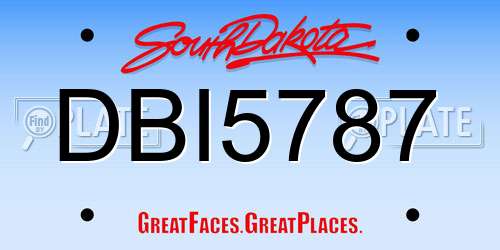 DBI5787 South Dakota License Plate