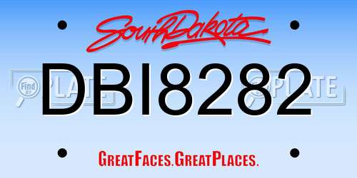 DBI8282 South Dakota License Plate