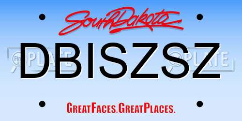 DBISZSZ South Dakota License Plate