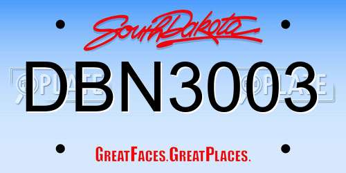 DBN3003 South Dakota License Plate