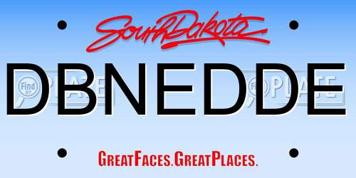 DBNEDDE South Dakota License Plate