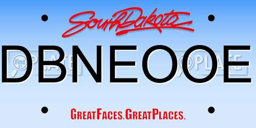 DBNEOOE South Dakota License Plate