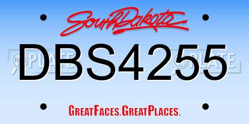 DBS4255 South Dakota License Plate