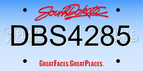 DBS4285 South Dakota License Plate