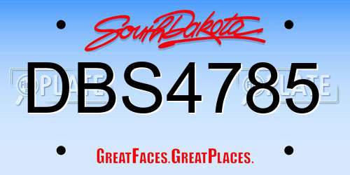 DBS4785 South Dakota License Plate