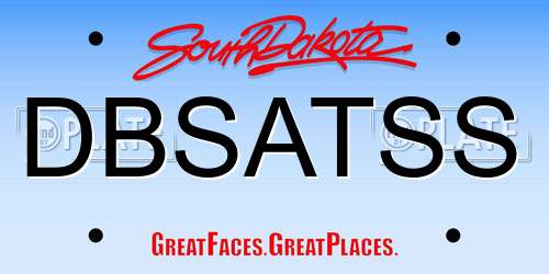 DBSATSS South Dakota License Plate