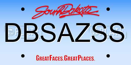 DBSAZSS South Dakota License Plate
