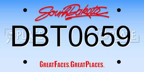 DBT0659 South Dakota License Plate