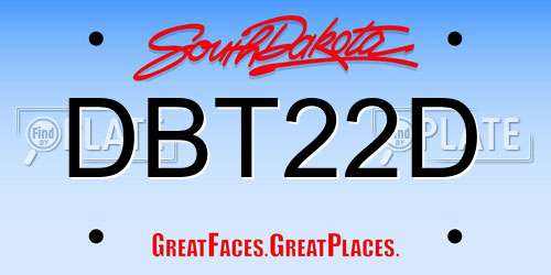 DBT22D South Dakota License Plate