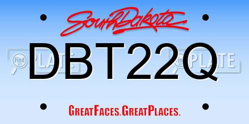 DBT22Q South Dakota License Plate
