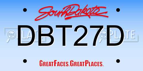 DBT27D South Dakota License Plate
