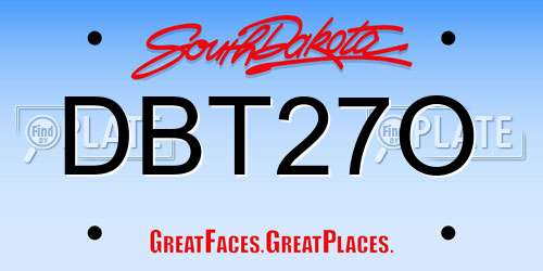 DBT27O South Dakota License Plate
