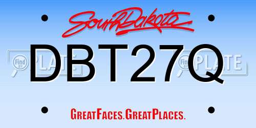 DBT27Q South Dakota License Plate