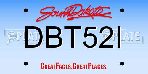 DBT52I South Dakota License Plate