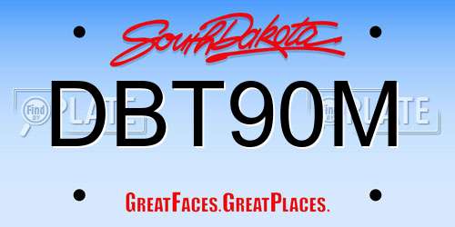 DBT90M South Dakota License Plate