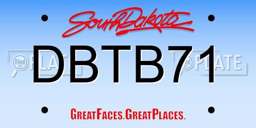 DBTB71 South Dakota License Plate