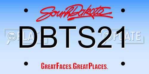 DBTS21 South Dakota License Plate