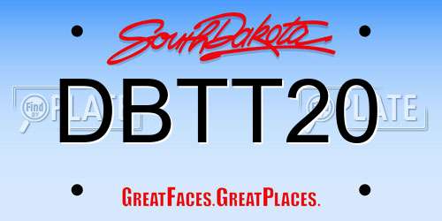 DBTT20 South Dakota License Plate