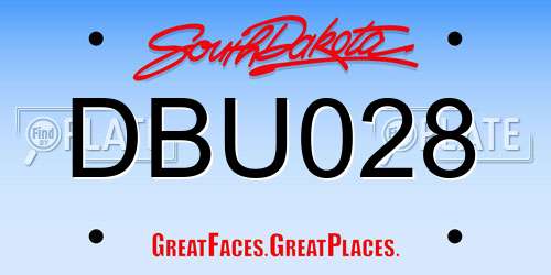DBU028 South Dakota License Plate