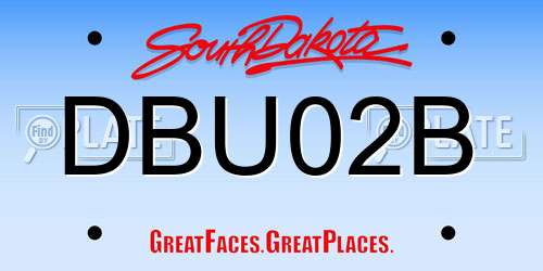 DBU02B South Dakota License Plate