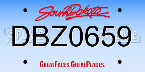 DBZ0659 South Dakota License Plate