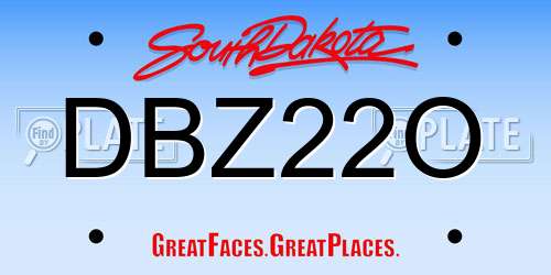 DBZ22O South Dakota License Plate