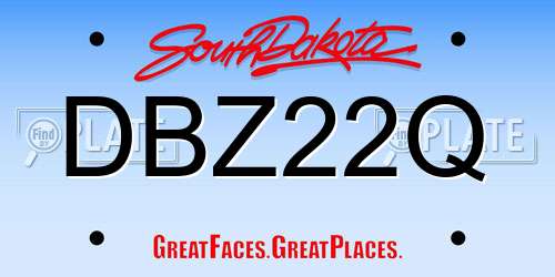 DBZ22Q South Dakota License Plate