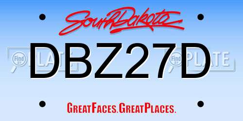 DBZ27D South Dakota License Plate