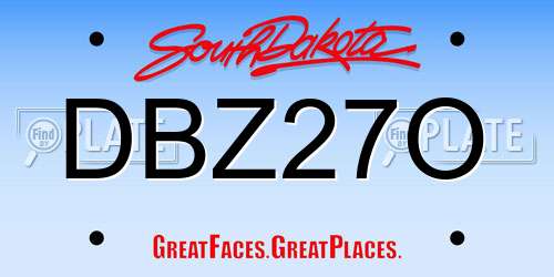 DBZ27O South Dakota License Plate