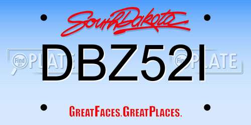 DBZ52I South Dakota License Plate