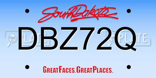 DBZ72Q South Dakota License Plate