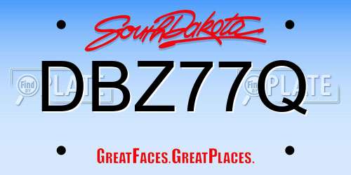 DBZ77Q South Dakota License Plate