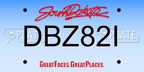 DBZ82I South Dakota License Plate
