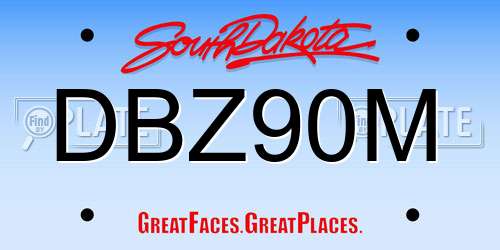 DBZ90M South Dakota License Plate
