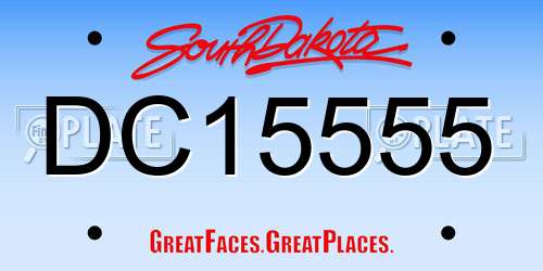 DC15555 South Dakota License Plate