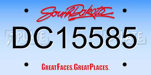 DC15585 South Dakota License Plate