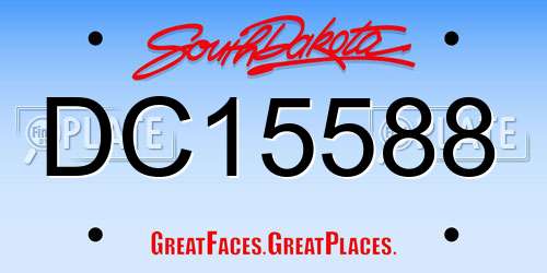 DC15588 South Dakota License Plate