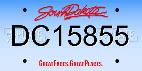 DC15855 South Dakota License Plate