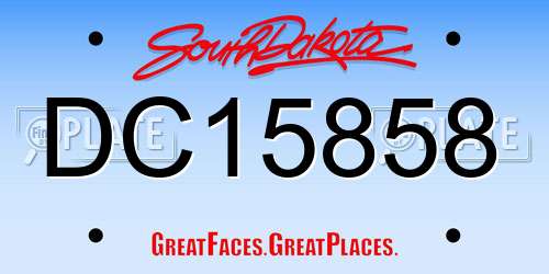 DC15858 South Dakota License Plate