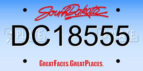 DC18555 South Dakota License Plate