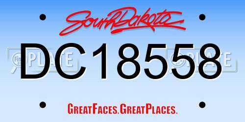 DC18558 South Dakota License Plate