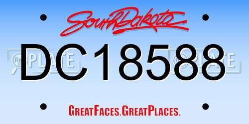 DC18588 South Dakota License Plate