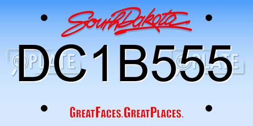 DC1B555 South Dakota License Plate