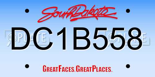 DC1B558 South Dakota License Plate