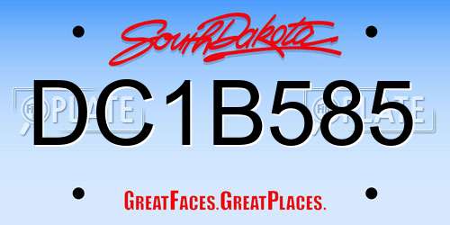 DC1B585 South Dakota License Plate