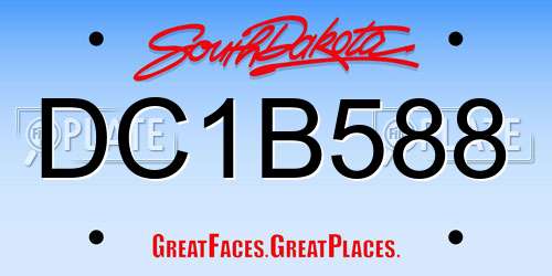 DC1B588 South Dakota License Plate