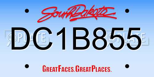 DC1B855 South Dakota License Plate