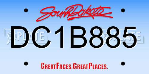 DC1B885 South Dakota License Plate