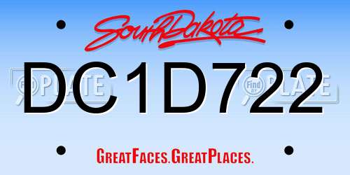 DC1D722 South Dakota License Plate