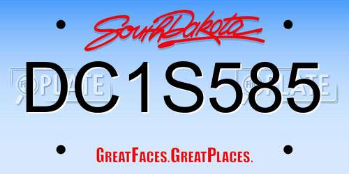 DC1S585 South Dakota License Plate